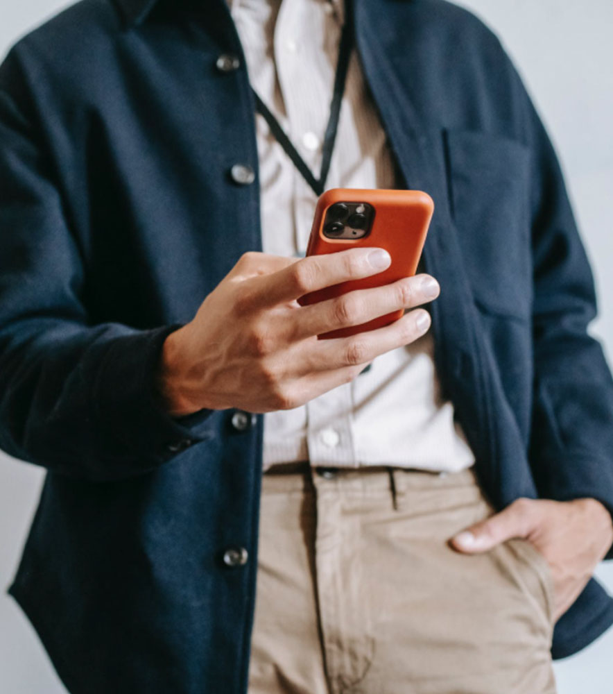 CEO-ABOUT Person looking at their cell phone